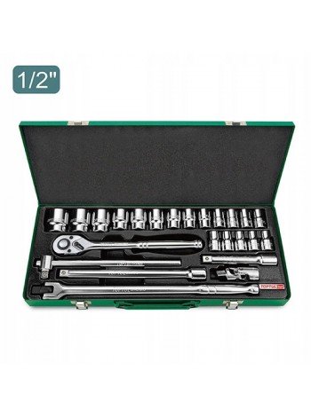 Набор инструмента головки с трещоткой TOPTUL 1/2" 24ед. (6-гр.) GCAD2401