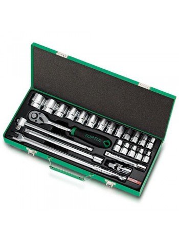 Набор инструмента головки с трещоткой TOPTUL 1/2" 24ед. (12-гр.) GCAD2404