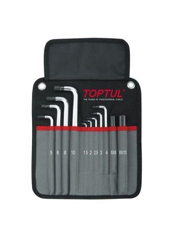Набор ключей шестигранных с шаром TOPTUL 1,5-10мм 11ед. супердлинных в чехле GPAQ1101