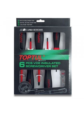 Набор отверток диэлектрических до 1000В TOPTUL 6ед. GAAE0612