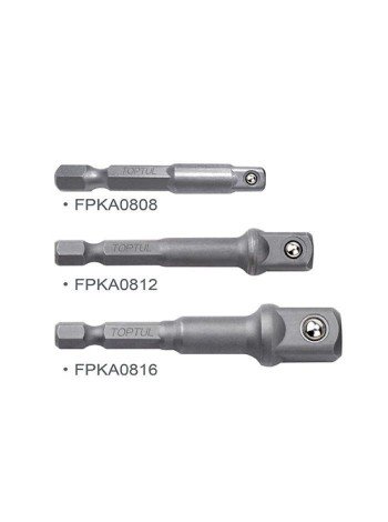 Набір перехідників під шуруповерт 1/4" 3ед. TOPTUL (1/4", 3/8", 1/2") GAAR0301