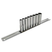 Набір головок довгих 12-гр. 1/4" 8ед. 6~13мм (на планці) TOPTUL GAAQ0804U-12