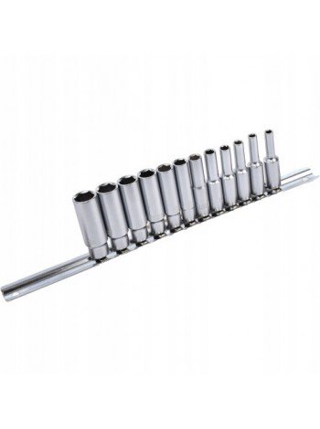Набор головок длинных на планке TOPTUL 1/4" 12ед. 4-13мм GAAQ0802U