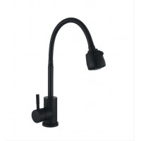 Смеситель для кухни чёрный с гибким изливом Wezer EKO4D-01-BLACk