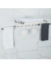 Рушникотримач з полицею та гачками для аксесуарів Frap F30424