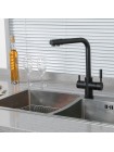 Смеситель для кухни чёрный с подключением к фильтру Frap F4352-6