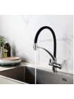 Смеситель для кухни с подключением к фильтру Frap F4369 чёрный хром