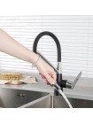 Гнучкий змішувач для кухні під фільтр Frap F4374-2 чорний хром