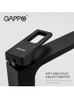 Смеситель для умывальника высокий чёрный GAPPO G1017-62