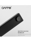 Смеситель для умывальника высокий чёрный GAPPO G1017-62
