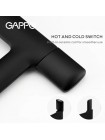 Змішувач для умивальника чорний GAPPO G1052-86 з плоским аератором