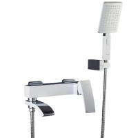 Змішувач у ванну з душем білий хром Gappo Jakob G3207-8