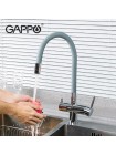 Gappo G4398-30 - Смеситель на кухню с гибким изливом с краном под фильтр серый хром