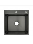 Кухонная мойка чёрная Gappo GS5050-6 нержавейка 500*500 мм 