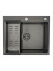 Кухонная мойка чёрная Gappo GS6050-6 нержавейка 600*500 мм 