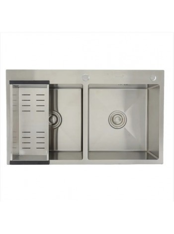 Кухонна раковина з двома чашами Gappo GS8350 нержавіюча сталь 830*500 мм