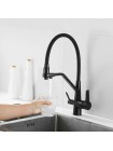 Wezer Смеситель для кухни чёрный с краном для питьевой воды INX4A-08-BLACK