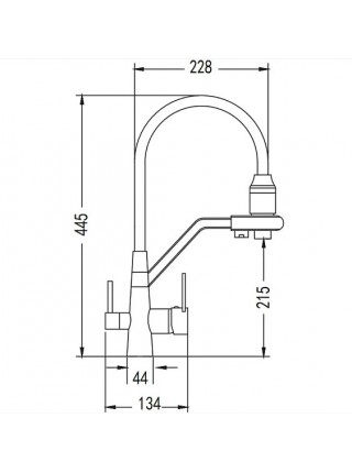 Кухонный смеситель чёрный под фильтр Wezer INX4A-08-BLACK