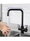 Змішувач для миття на кухню чорний Frap F43801-6