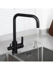 Змішувач для миття на кухню чорний Frap F43801-6