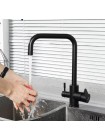 Змішувач для миття на кухню чорний Frap F43801-6