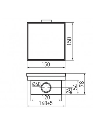 Трап для душа под плитку квадратный KOER FD30-S150 AC0684 из нержавеющей стали