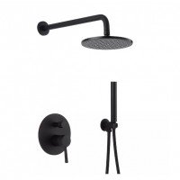 Душевая система чёрная скрытого монтажа Wezer EKO17B-01-BLACK