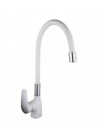Белый Смеситель для кухни с гибким изливом Frap F4453-03