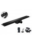 Трап для душа чёрный Koer FD08-70x500-Glass Black 60 см со стеклянной панелью KR5140