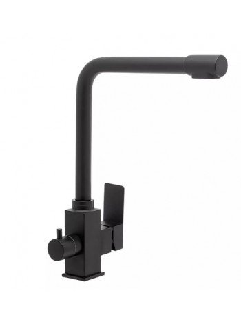 Смеситель для кухни с краном под фильтр Wezer PRO4C-02-BLACK чёрный