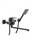 Смеситель для ванной с душем чёрный Wezer PRO7-02-BLACK