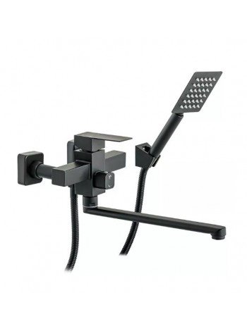 Смеситель для ванной с душем чёрный Wezer PRO7-02-BLACK