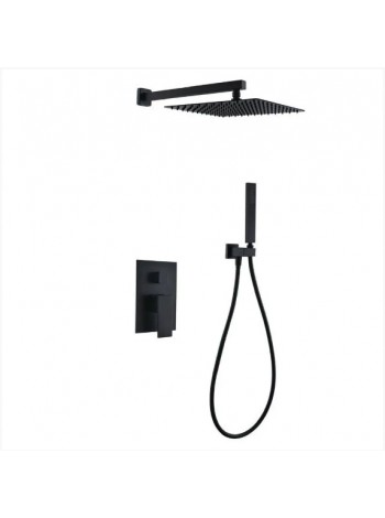 Встроенная Душевая система тропический душ Wezer PRO17B-02-BLACK из нержавеющей стали чёрная 