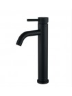 Высокий Смеситель для умывальника чёрный Wezer EKO11C-01-BLACK