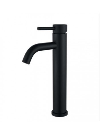 Высокий Смеситель для умывальника чёрный Wezer EKO11C-01-BLACK