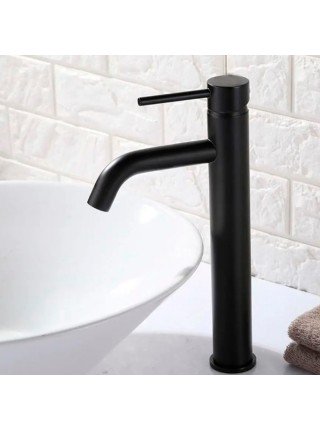 Смеситель для умывальника высокий чёрный Wezer EKO11C-01-BLACK