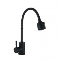 Смеситель для кухни чёрный с гибким изливом Wezer EKO4D-01-BLACk