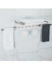 Полотенцедержатель с полкой и крючками для аксессуаров Frap F30424