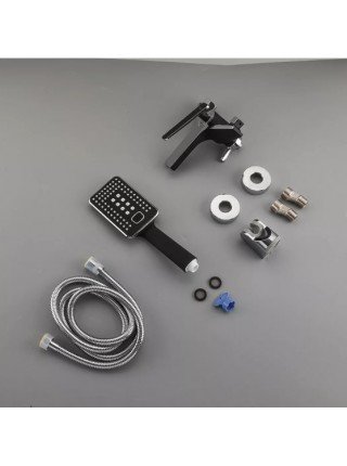 Змішувач для ванни з душем чорний хром Frap F3257