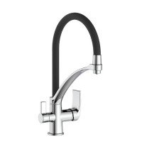 Смеситель для кухни с подключением к фильтру Frap F4369 чёрный хром