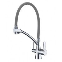 Смеситель для кухни на две воды c гибким изливом Gappo G4398-17