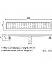 GAPPO G88007-36 Душевой трап из нержавеющей стали 70*800мм (черный) 