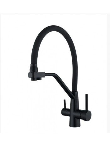 Wezer Смеситель для кухни чёрный с краном для питьевой воды INX4A-08-BLACK