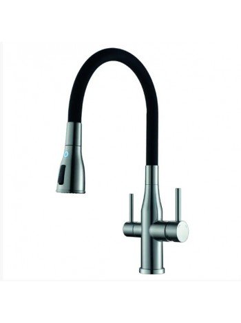 Гнучкий змішувач на кухню з краном для питної води Koer KI-72024-02 KR5011