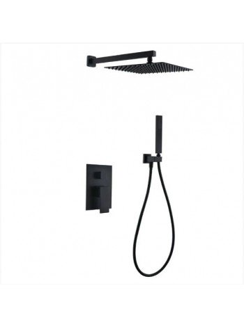 Вбудована Душова система тропічний душ Wezer PRO17B-02-BLACK із нержавіючої сталі чорна