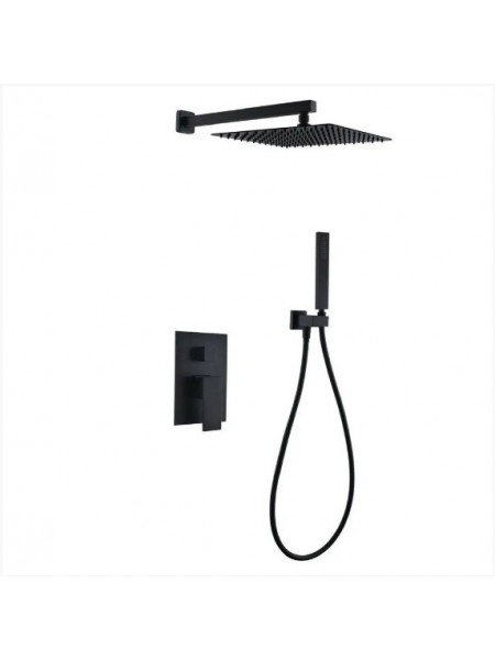 Душевая система скрытого монтажа чёрная Wezer PRO17B-02-BLACK