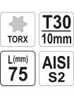 Отверточная насадка Torx T30 75 мм Yato YT-04052