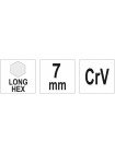 Ключ шестигранний Г-подібний HEX 7 x 34 х 150 мм Yato YT-05439