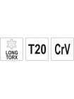 Ключ TORX Г-подібний Т20 х 19 х 95 мм Yato YT-05496