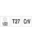 Ключ TORX Г-подібний Т27 х 21 х 105 мм Yato YT-05498